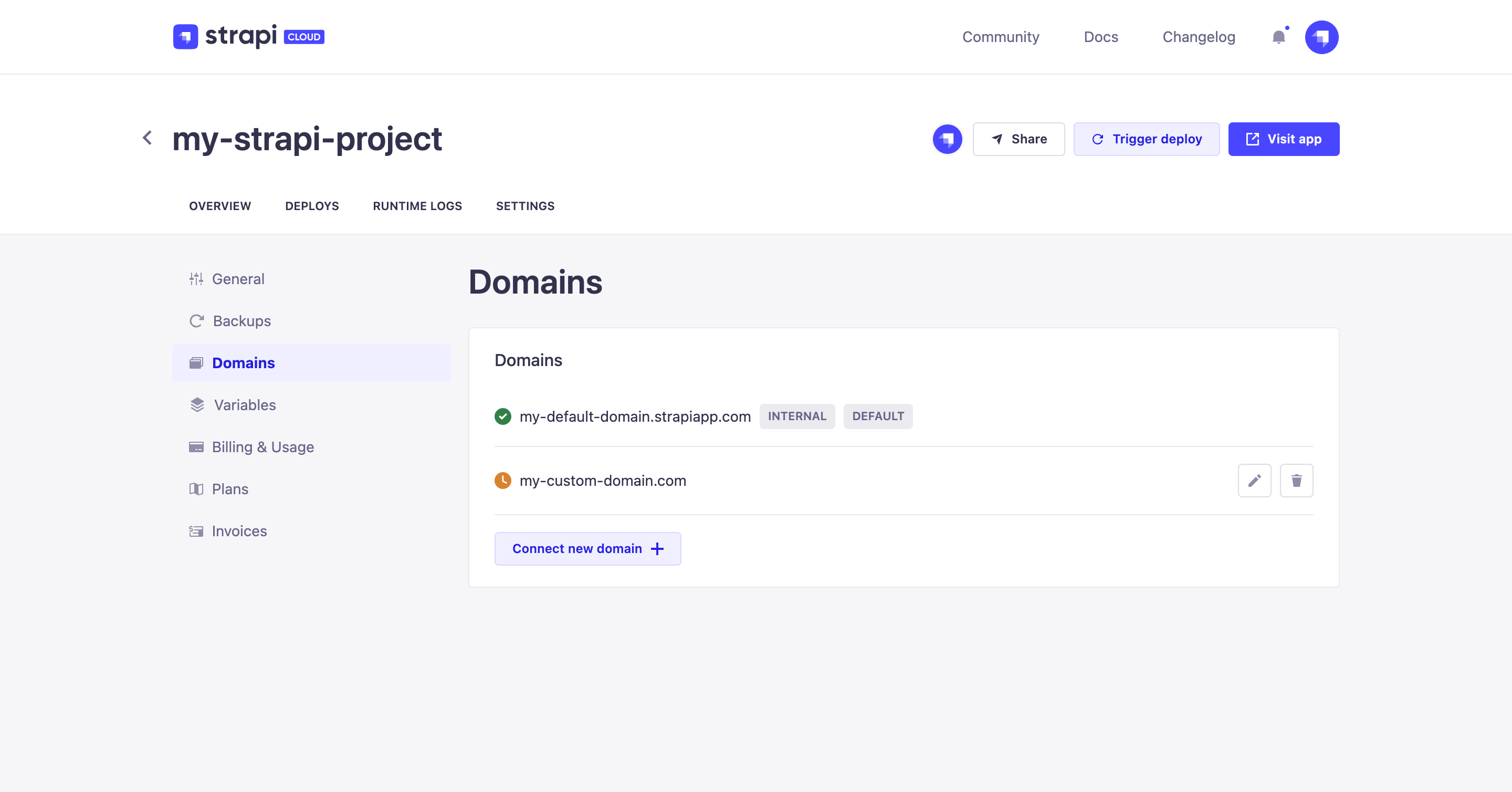 Project domains